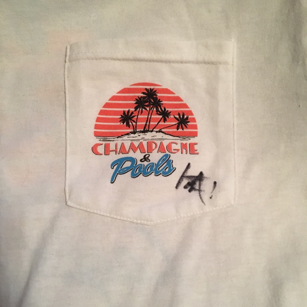 SIGNED hoodie allan champagne & pools concert T